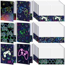 Kosiz 12 Pieces Game Pocket Folders, Cute Kawaii Folders Gift Bulk Homework Folders Name Back to School for Girls Kids Classroom Teacher Birthday Party Supply