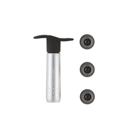 Le Creuset, WA 137 59014013001825 Wine Pump Set Including 3 Stoppers Matte Chrome