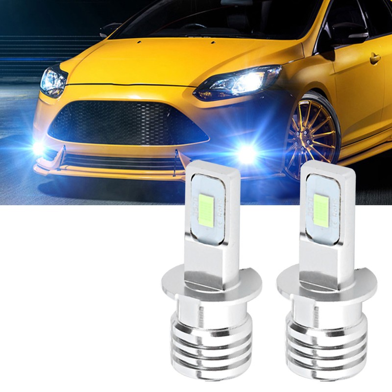2Pcs H3 80W 8000K LED Fog Light Bulb Lamp Ice