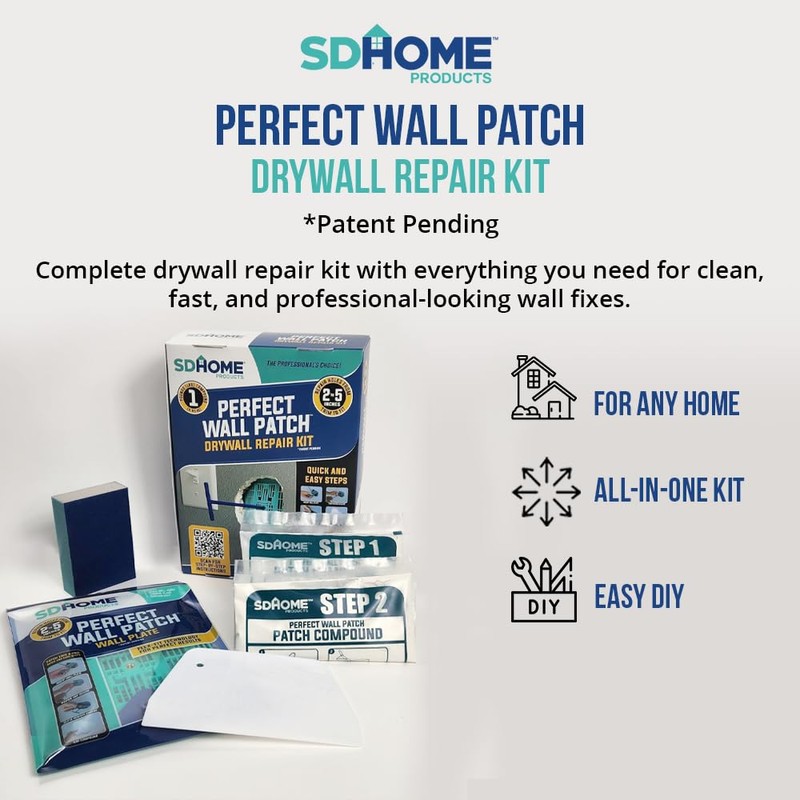 Drywall Repair Kit by SD Home, Fix Large Holes Fast,
