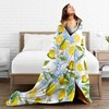Yellow Throw Blanket Gifts Lemon Fruit Floral Leaves Throw Country