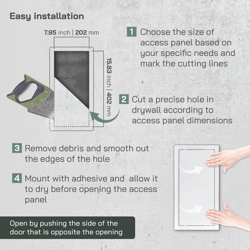 Vent Systems White ABS Plastic Access Panel 8 x 16