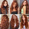 NAYOO Long Auburn Wavy Wig for Women 26 Inch Middle