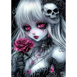 SENQAO Gothic Diamond Art Kits for Adults, Gothic DIY 5D Diamond Painting Kits Full Drill Diamond Dots Paintings with Diamonds Gem Art and Crafts Home Decor 12x16inch