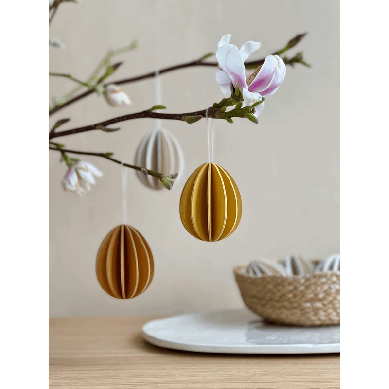 LOVI Set of 3 Wooden Eggs Golden Mix - 7