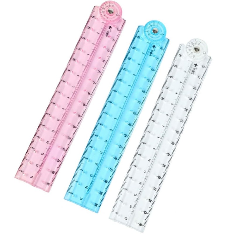 Clear Folding Ruler, Measuring Length 0-15cm Flexible Drafting Ruler, Centimeter
