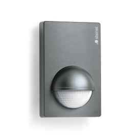 Steinel IS 180-2 603113 motion sensor black passive infrared, energy efficient IP54 protection class II for indoor and outdoor use includes corner wall bracket, 180° detection, 5.6 x 7.6 x 12 cm