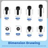 Glarks 330pcs M3 Black Nylon Hexagon Socket Screw, 4/5/6/8/10/12 mm