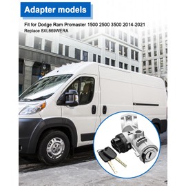 Ignition Lock Cylinder Switch with 2 Keys Fit for Dodge Ram Promaster 1500 2500 3500 2014 2015 2016 2017 2018 2019 2020 2021, Ignition Lock Cylinder Housing Assembly Replace 8XL669WERA