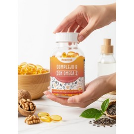 Complejo B con Omega 3, 60 Cápsulas por Frasco, mejorar energía mejorar metabolismo y rendimiento                                                     