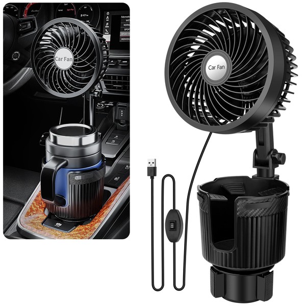 Suteng Car Fan, 2 in 1 USB Fan Car Cup