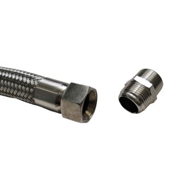 Industrial Grade Compressor Jumper Hose, 3/4" NPT Male x 48" Length, 750°F，450 PSI，Both Sides Fittings Rotate Freely，Flexible Whole body Stainless Steel Metal Hose