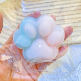 【2025 New】MOBECK 1pcs Fluffy Squishy Cat Paw Squishy Toys, 2.76 inch Big Cute Kawaii fufu Squishies,Sticky Taba Squishy Cat Paw Fur Ball,Super Soft Squishy Stress Relief Funny Fidget Toys Novelty Things Suitable for Adults Kids:_Ice cream
