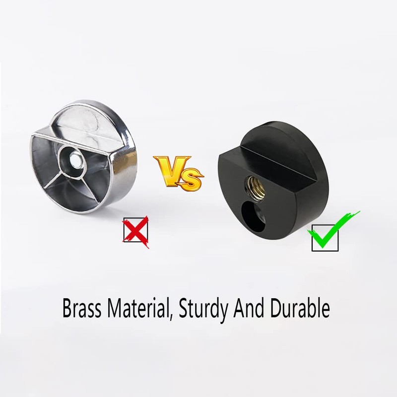 LB-LAIBA Glass Clips Clamps Holder, Round Shape Wall-Mounted Mirrors Bracket,
