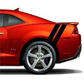 4 Inch Rear Fender Hash Mark Double Bars Racing Stripes Vinyl Decals, Fits Chevy Camaro, White