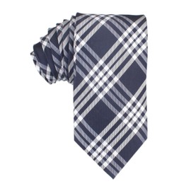 OTAA Midnight Blue with White Stripes Necktie Casual Ties for Men - Perfect Neck Tie for Groomsmen Wedding Ties or Formal Occasions - Ideal Gifts for Him