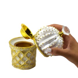 Intense Oud Succulent (Cactus) Style Closed Incense Bakhoor Burner - White