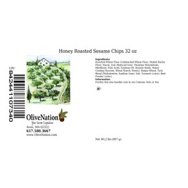 Olivenation Honey Roasted Sesame Chips - Salty & Sweet, Deliciously Crunchy Party Mix Snacks - Fresh & Healthy Sesame Seed Snacks - 32oz