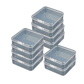 BLOOPIC 10 Piece Plastic Transparent Mini Box Square Accessory Case Small Parts Beads Storage Parts Storage Box with Lid