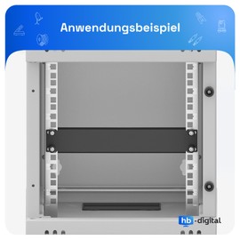 hb-digital Rack Panel 10 Inch 1U for Server Cabinet Network Cabinets Steel Black Blank Plate - Server Rack Accessories - Robust Sheet Steel Easy to Assemble Strong & Dust-Free Black