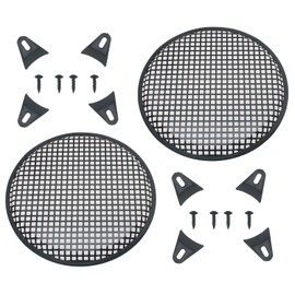 FDXGYH 2 Pack 12 Inch Square Hole Metal Mesh Speaker Grill Covers Subwoofer Grill Protective Case with Mounting Screws for Home Audio Car Speaker (Black)