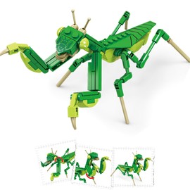 Vilbocr Mini Insect Building Blocks Toy Insect Collection Building Block Set Insects Collection Building Blocks Bugs Toy Building Sets for Kids 6+ (Mantis)