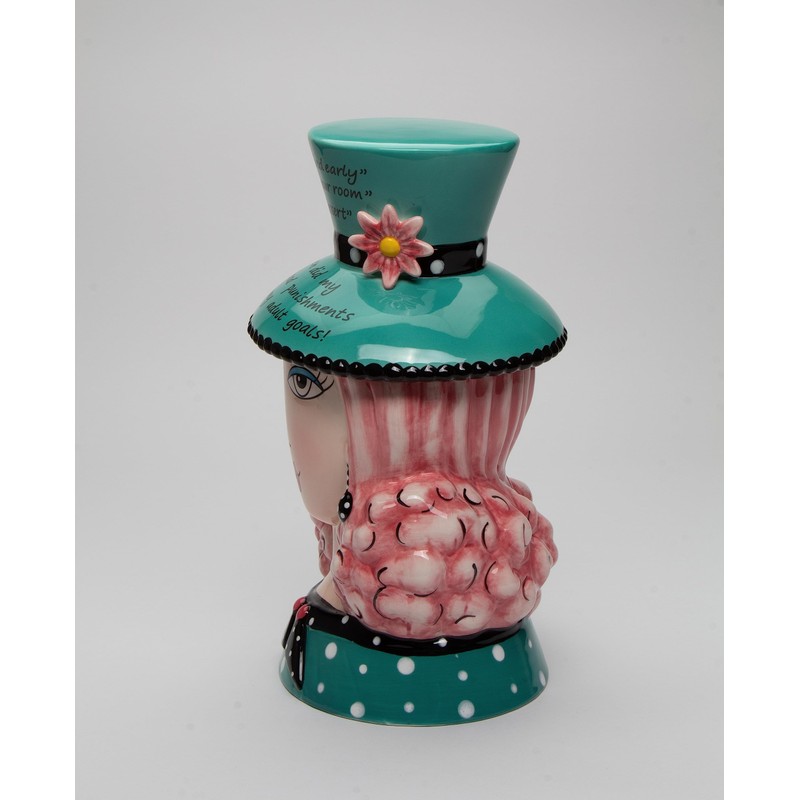 Fine Ceramic Fashion Lady Candy Cookie Jar by Dollymamas by