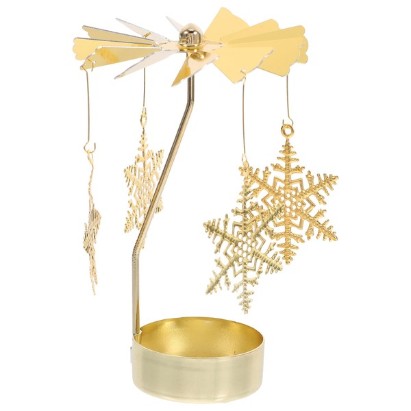 Zerodeko Snowflake Christmas Candle Spinner Carousel Candle Rotary Candle Holder