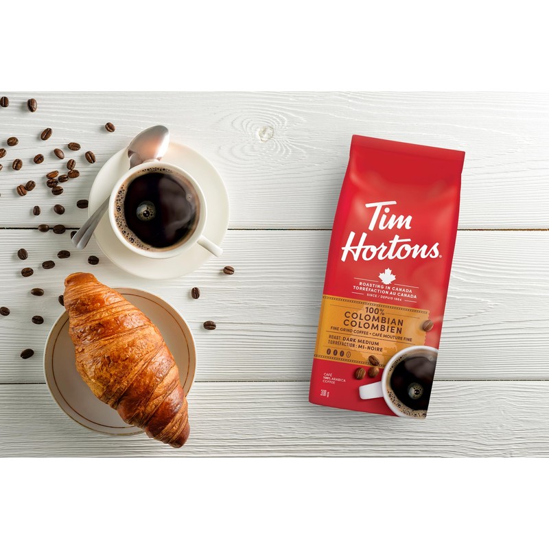 Tim Hortons 100% Colombian Dark Medium Roast Fine Grind Coffee
