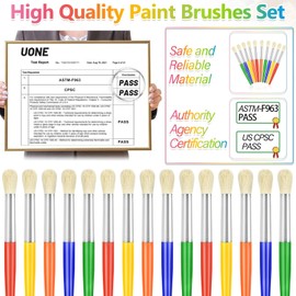 50Pcs Paint Brushes, Anezus Round Paint Brushes for Kids Classroom Toddlers Paint Brush Set for Touch Up Preschool Daycare Washable Acrylic Paint Pumpkin Painting