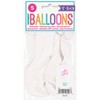 Hello Baby White Latex Balloons (30cm) Pack of 5 -