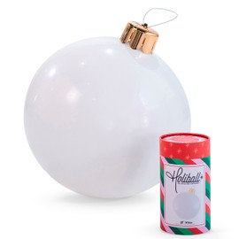 Holiball Inflatable Holiday Ornament – Indoor and Outdoor Use  – Reusable and Storage Friendly – The Ultimate Holiday Decoration – 18" – White