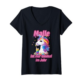 Womens Women's Printed Party Outfit with Saying Funny Malle Gadgets V-Neck T-Shirt