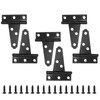 Rierdge 6 Pcs 2 Inch T Strap Hinges, Black Heavy