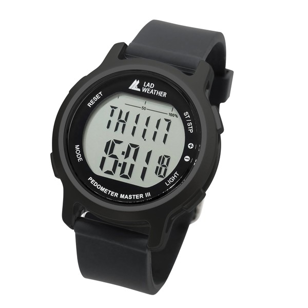 LAD WEATHER lad011 Walking Watch, Pedometer, Stopwatch, Sports, Outdoor Watch, B Type / Black (Normal LCD))