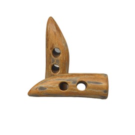 BOTIBOTON - 2 Toggle Buttons Made of Real Natural Horn for Coats and Jackets - Large Costume Buttons - Toggle Button for Cardigans 49 mm - Buttons, Buttons, Horns, Made and Shipped from Spain. Colour