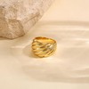 HABIKIP 14K Gold Plated Croissant Rings for Women,Dainty Dome Twisted