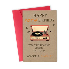 FSSDAS 70th Birthday Cards Gifts for Men Women, Happy 70th Birthday Gifts for Her Him, Retro 70th Bday Decorations Idea for Mom Dad Grandpa Grandma, Funny 70 Years Old Gifts for Husband Wife