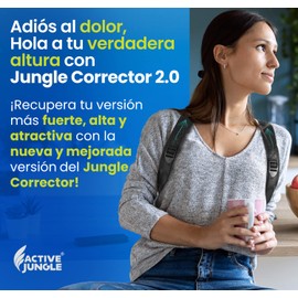 Active Jungle | Corrector de Postura Patentado para Hombres, Mujeres, Adolescentes | Alivia Dolor de Espalda, Cuello, Hombros y Clavícula | Unitalla, Unisex, Cómodo, Discreto, Anti-transpirable | Con Bolsa de Viaje y Almohadillas | Faja y Soporte | Jungl