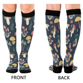 Wusikd Cute Mushrooms Forest Compression Socks for Women and Men Circulation Long Socks for Athletic Running 1