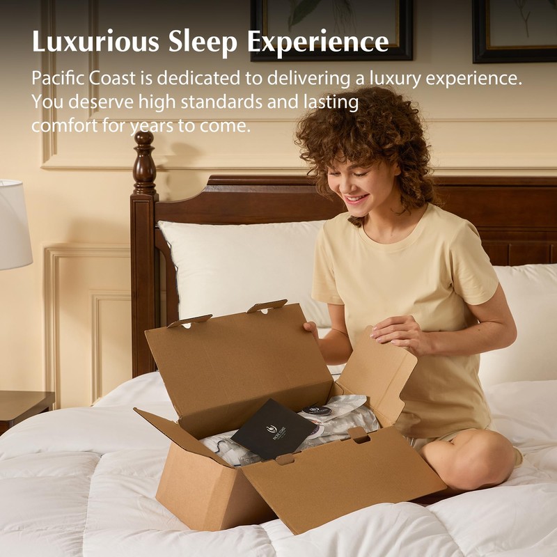 Pacific Coast Bed Pillow, Hotel Goose Feather and Down Pillow