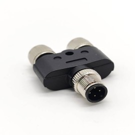 Elecbee M12 Y Connector 4 Pin Male to Female A Code Unshiled Adapter Waterproof Female to Male 4 Pin M12 Waterproof Connector