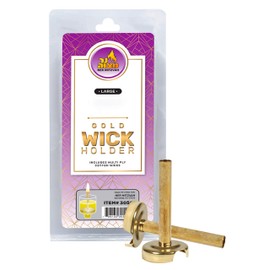 Gold Wick Holder – 9 Large Holders and 50 Wicks – for Oil Cup Candle Lighting, Multipurpose – Tzinores by Ner Mitzvah