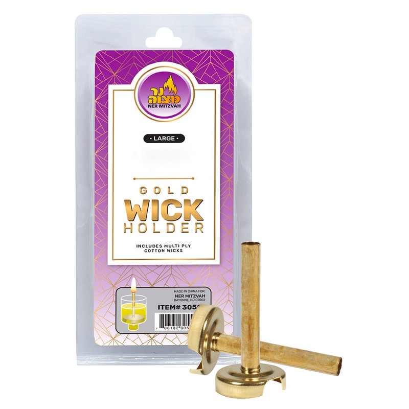 Gold Wick Holder – 9 Large Holders and 50 Wicks