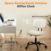 Sweetcrispy Small Office Computer Desk Chair with Wheels and Lumbar
