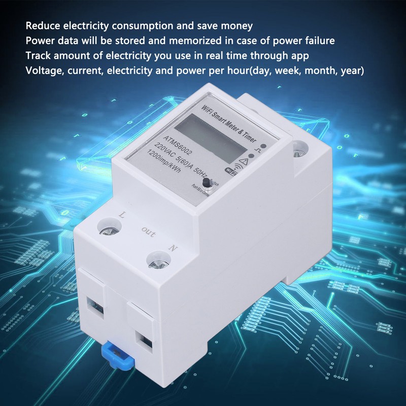 WiFi Smart Meter Power Electricity Energy Monitor Switch Single Phase