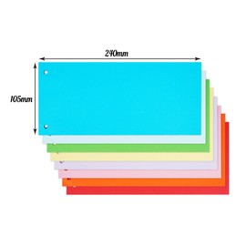 Agoer Trennstreifen bunt 200 Stück, 8 Sortiert Farben Register- 24 x 10,5cm Trenner Gelocht Recycelter Karton, 180 g/m² Bedruckbar Papier Karten für Sortieren Ordner