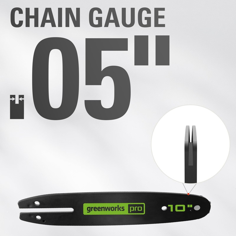 Greenworks 10" Replacement Pole Saw Bar and Chain Combo-1/4'' Pitch