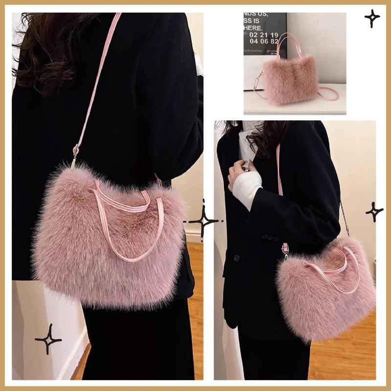 Maison de Tao Women's Handbag Faux Eco Fur Shoulder Bag