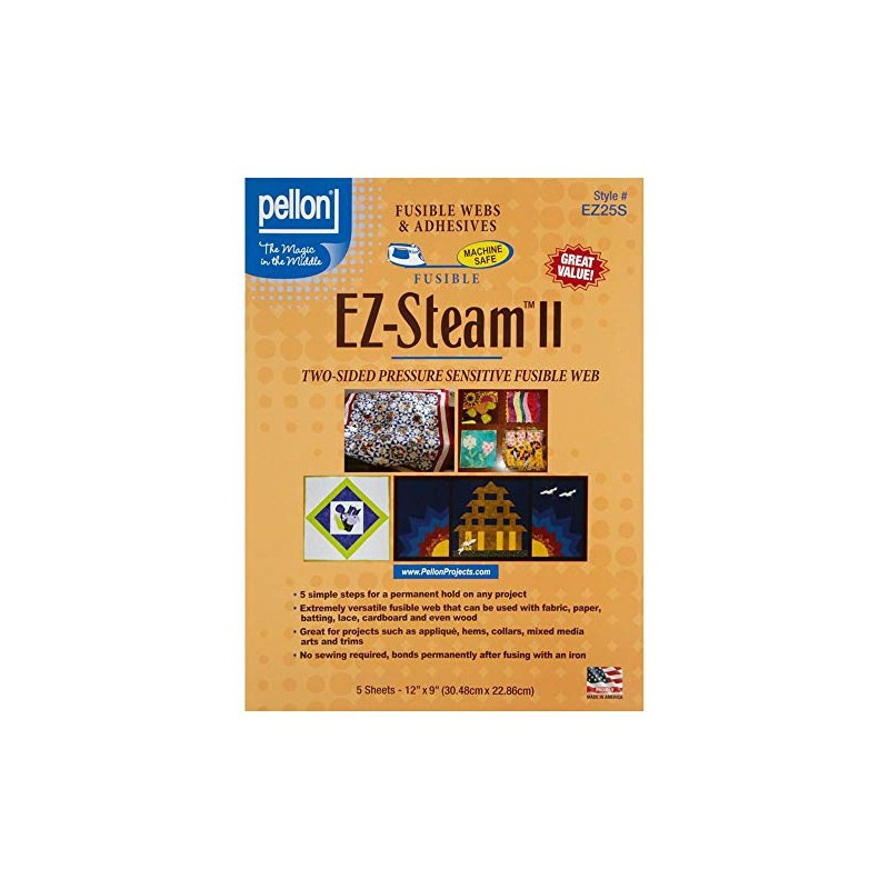 Pellon EZ Steam II 12"X9" Sheets 5/PKG-White
